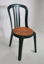 Stoel Kunststof rietmotief zitting (groen)