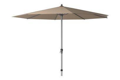 Parasol taupe met voet rond 3,5m